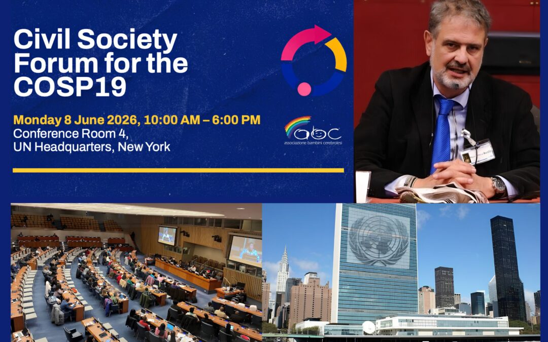 COMUNICATO STAMPA – Il Presidente nazionale Abc Marco Espa relatore a New York Lunedì 8 Giugno presso il palazzo di vetro del ONU nell’ambito del Civil Society Forum della CoSp19. Live streaming dalle ore 21